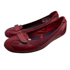 Vintage Y2K Puma Slip On Ballet Flats Women’s Size 8.5 Red Suede Leather